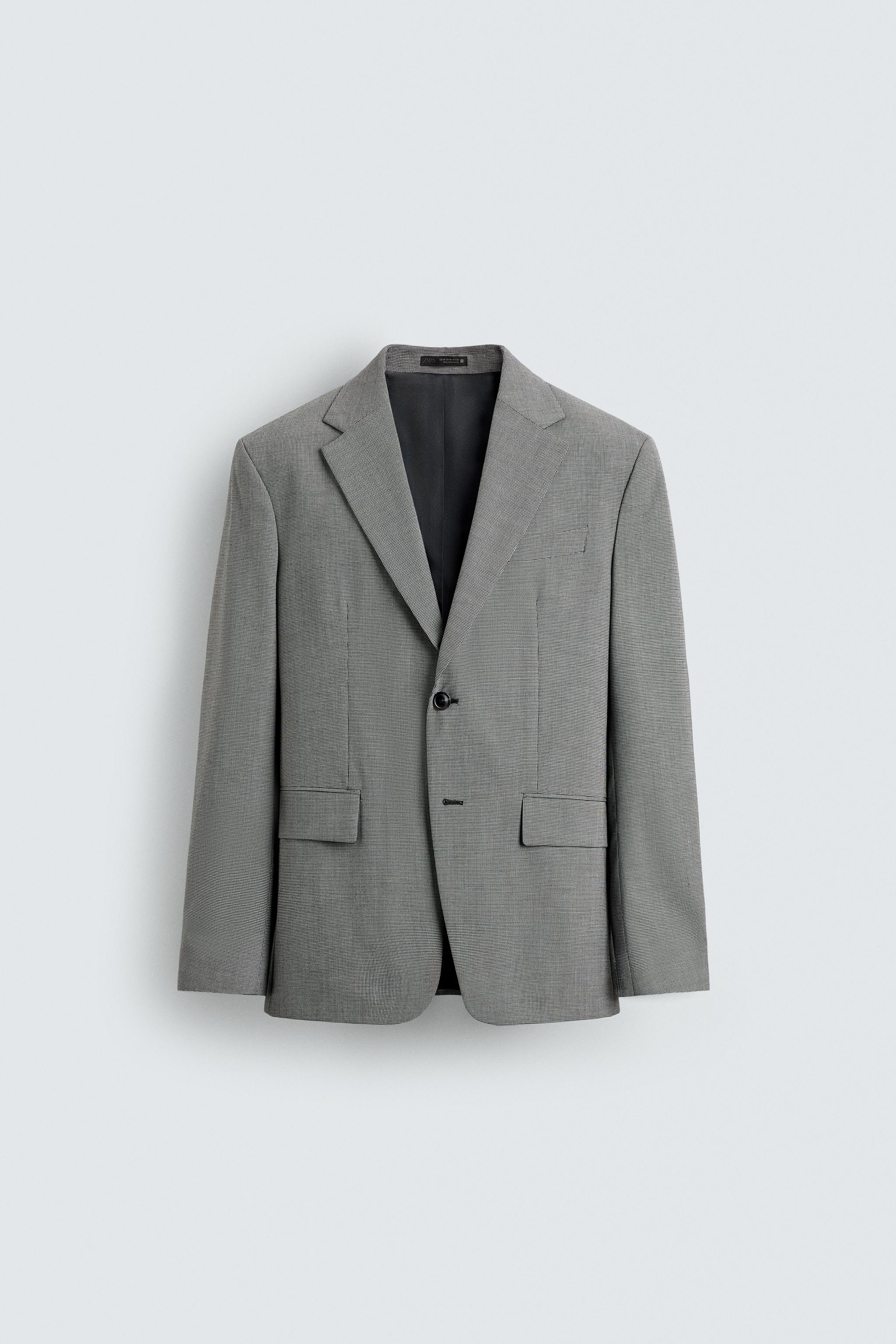 REGULAR FIT HOUNDSTOOTH SUIT JACKET